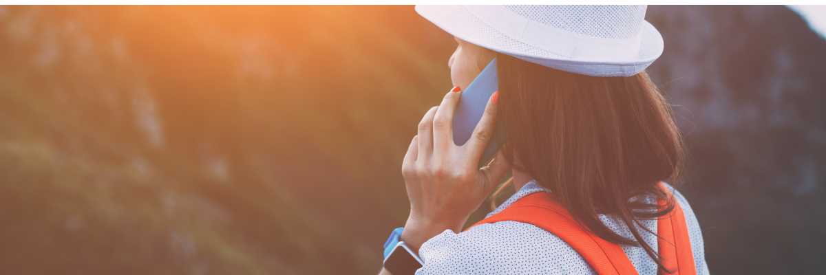 Woman on cell phone.