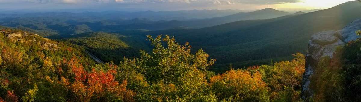 Blue Ridge Mountain landscape in fall.